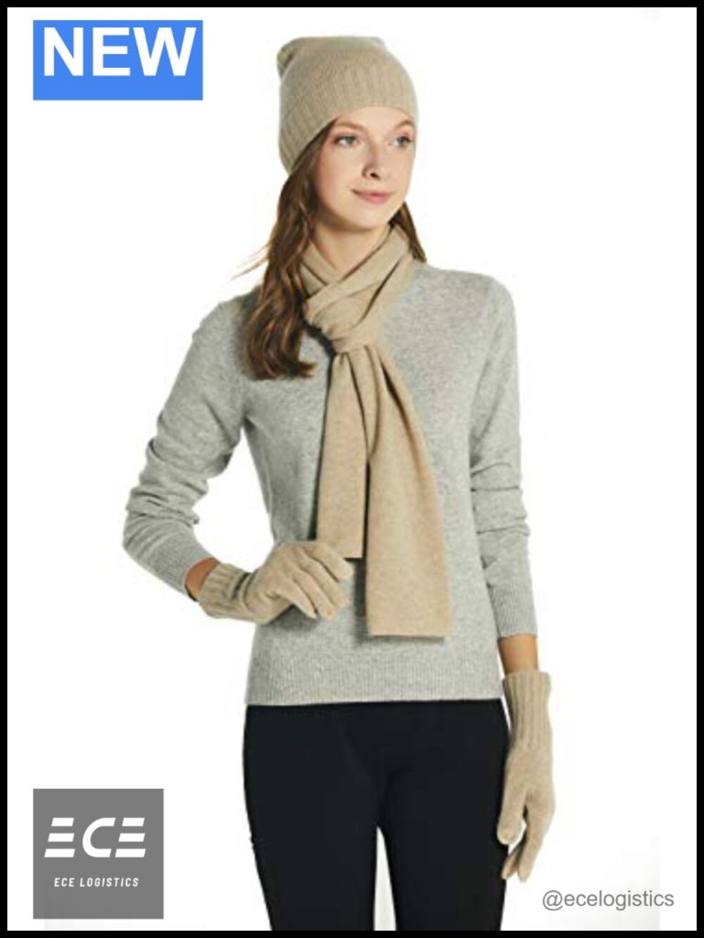 100% Cashmere Winter Scarf Solid Color Wrap 70x10 Gift Box